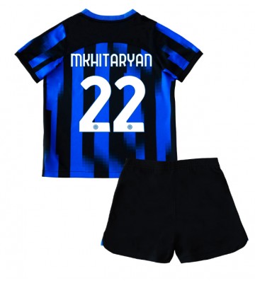 Inter Milan Henrikh Mkhitaryan #22 Koszulka Podstawowych Dziecięca 2023-24 Krótki Rękaw (+ Krótkie spodenki)